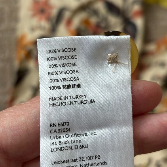 Anthropologie Smocked Balloon-Leg Pants Women's 4 Tan Floral Boho Jogger Harem - Picture 10 of 12